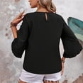 thumbnail image 4 of Timegard Womens Tops Ruffle Half Sleeve Crewneck Loose Comfy Tops Blouse Casual Summer Spring Solid Color, 4 of 7