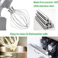 thumbnail image 2 of Wire Whip for KitchenAid Stand Mixers, Stainless Steel Incorporates Air Into Mixtures Needing Air, For K45, KSM75, KSM90 Models, Solid Hub Rustproof Burnished Finish, Dishwasher Safe, 2 of 7