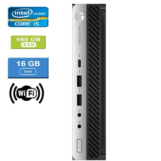 Refurbished: HP 600 G3 MINI Intel Core i5-7500T 2.70 GHz, 16GB, 480GB SSD, Win 10 Pro