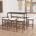 thumbnail image 1 of vidaXL 9 Piece Garden Bar Set with Cushions Poly Rattan Brown, 1 of 5