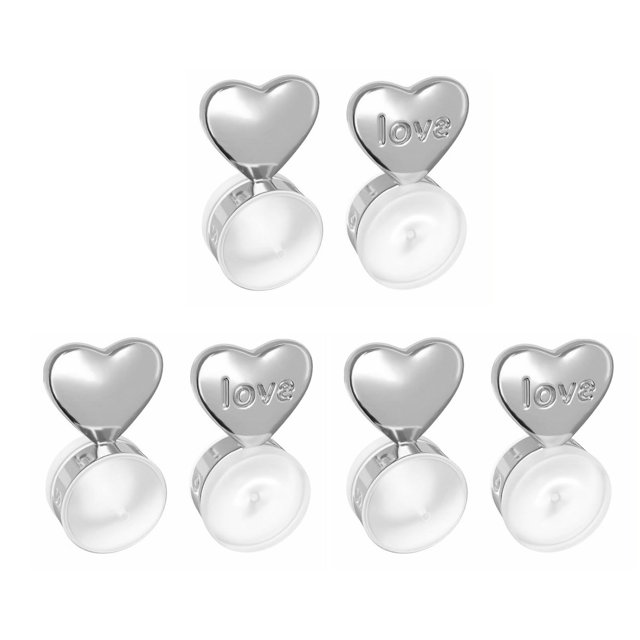 Visland 6 Pcs Earring Backs Heart Shape Earring Lifter Backs Silicone Earring Backs Replacements for Droopy Ears