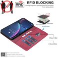 thumbnail image 2 of Wallet Case for iPhone 17 Pro RFID Blocking Flip Cover with Card Slots & Kickstand Red, 2 of 7