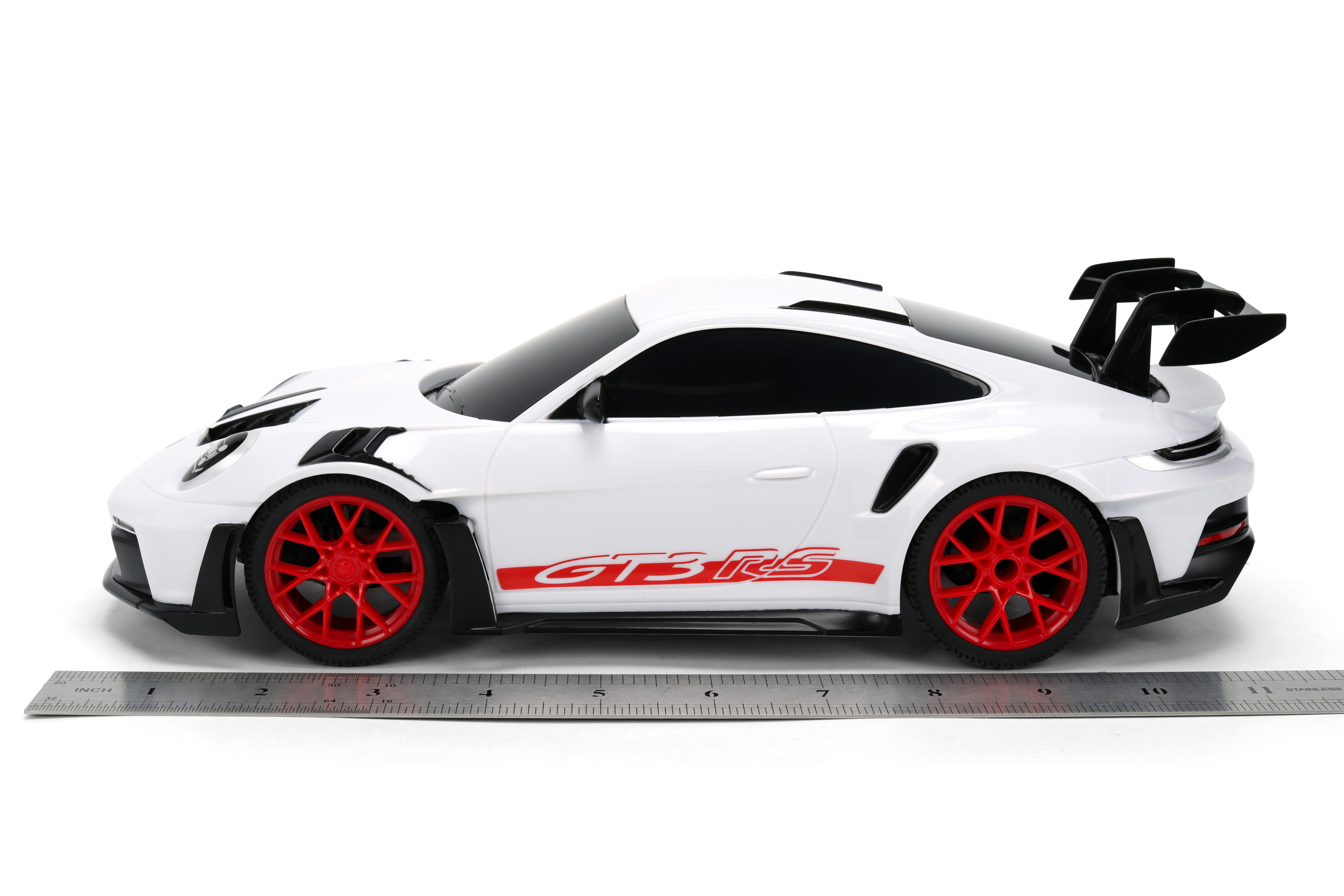 Jada Toys Porsche 911 (992) GT3 RS – 1:16 RC – USB Rechargeable with Turbo Function, Radio Control Cars(White/Red)
