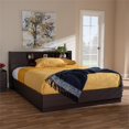 thumbnail image 2 of Baxton Studio Larsine Queen Bookcase Platform Bed in Brown, 2 of 8