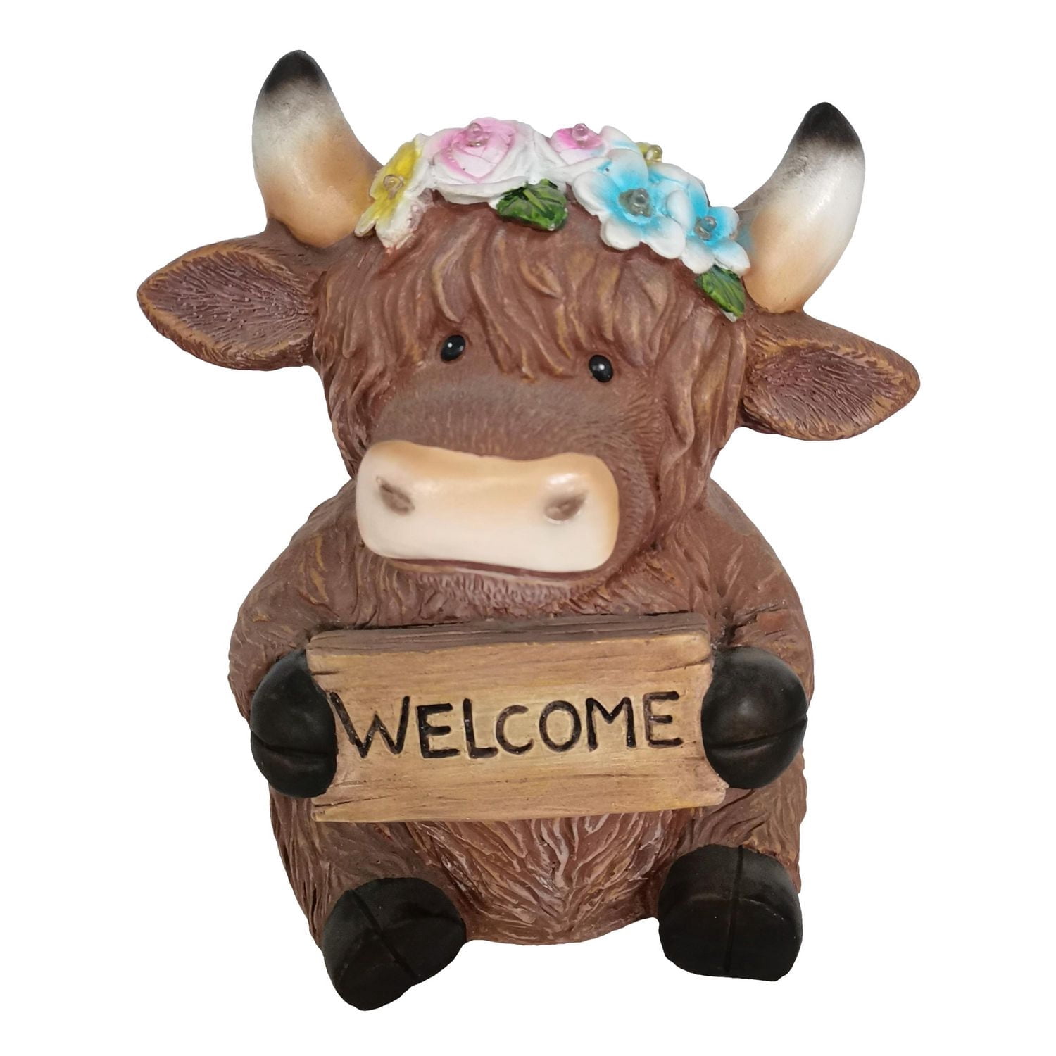 Angelo Décor Highland Cow Welcome Statue