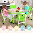 thumbnail image 2 of Garvee Ensemble Table pour Enfants et 4 Chaises, Ensemble Table et Chaises pour Tout-Petits à Hauteur Réglable, Surface de Bureau pour Graffiti, Table Multi-Activités pour Enfants pour Art, Bricolage, Lecture, Apprentissage, Pieds Antidérapants pour 2 à 10 Ans, 2 of 9