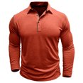 thumbnail image 4 of KIHOUT Chandails pour Hommes à Manches Longues Musclé Robuste Basique Blouse de Couleur Unie T-Shirt à Manches Longues Col Rond Blouses et Chemises RD/TG, 4 of 7