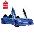 thumbnail image 1 of Blue Aero Premium Race Car Bed with Mattress, 1 of 1