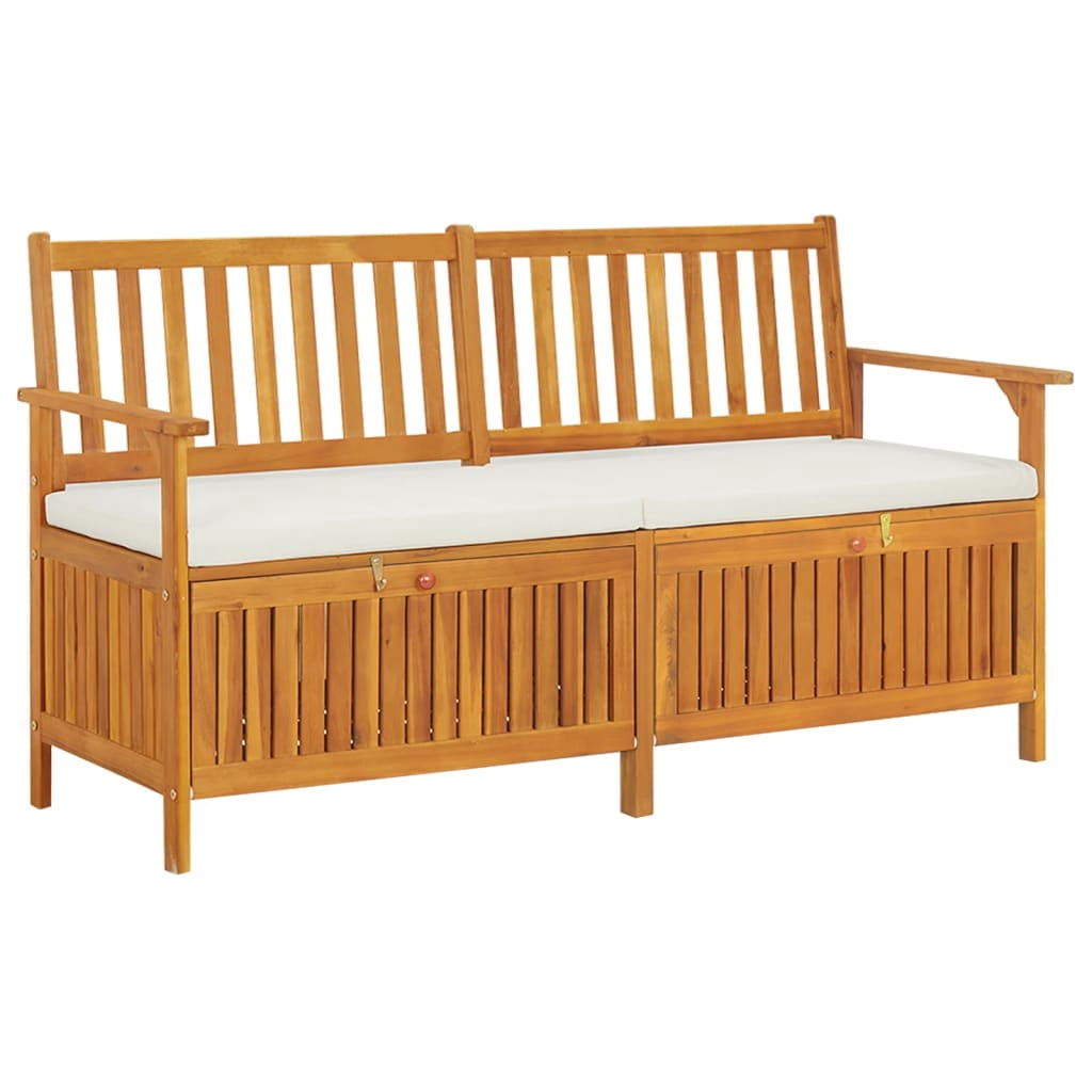 vidaXL Banc de Rangement avec Coussin 148 cm Bois Massif Acacia