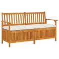 thumbnail image 1 of vidaXL Storage Bench with Cushion 148 cm Solid Wood Acacia, 1 of 5
