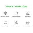 thumbnail image 4 of Waterproof Solar Ground Lights Smart Solar Powered Ground Lights 600mAh Solar Lights IP65 Solar Disk Lights Portable Solar Garden Lights, 4 of 9