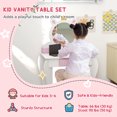 thumbnail image 4 of Qaba Coiffeuse pour Enfants avec Miroir et Tabouret, Motif Licorne, Blanc, 4 of 10