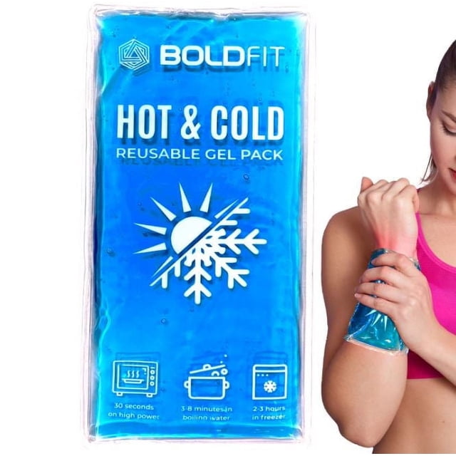 Boldfit Reusable Hot and Cold Ice Pack for Pain Relief - 250 * 120 mm | Ice Pack Gel for Pain Relief | Cold Ice Gel Pack for Shoulders, Knee, Back, Neck | Hot Compression Gel Pack for Pain Relief