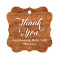 thumbnail image 1 of Darling Souvenir Baby Shower Thank you Favor Tags Custom Hang Gift Tags-Rustic Wood-100 Tags, 1 of 1