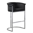 thumbnail image 1 of Black Velvet Barstool Chair (Single) with Silver Metal Chrome Base, 1 of 3