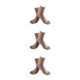 thumbnail image 2 of relayinert Soft Five Toe Socks Stretchable Cotton High Crew Socks Athletic Solid Socks Khaki 3Set, 2 of 6