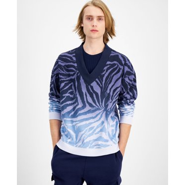 INC International Concepts Men’s Faded Tiger Sweatshirts, Navy, X-Large