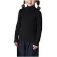 thumbnail image 1 of LOVZFMLL Girl's Sweater, Turtleneck Ribbed Pullover Solid Color, Casual Essential Cozy Stretchy Layering Top Fall Winter Top Kid Girls Clothes for 5-6 Years, 1 of 4