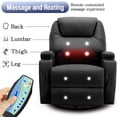 thumbnail image 3 of Korser Swivel Rocker Recliner Chair with Massage Faux Leather for Living Room,Black, 3 of 7