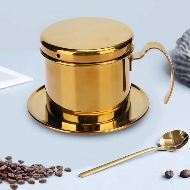 Coffee Maker Pot, Durable Stainless Steel Reusable Portable Coffee Pot, for Gold,Blue