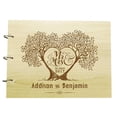 thumbnail image 1 of Personalized Wood Engraved Bride And Groom Tree Guest Book Rustic Wedding Photo Album Scrapbook, 1 of 2