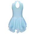 thumbnail image 4 of Girls Shiny Rhinestones Sleeveless Figure Ice Skating Dress Ballet Lyrical Modern Dance Performance Light Blue 6, 4 of 7
