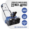 thumbnail image 3 of Snow Joe 48V Brushless Cordless Single-Stage Snow Blower 24V-X2-SB22, 3 of 9