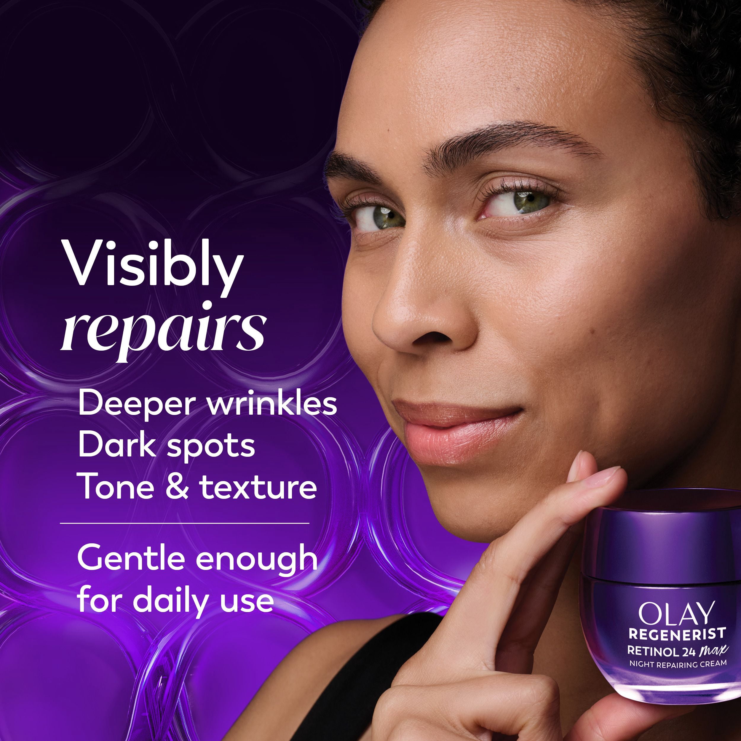 Hydratant Pour Le Visage Olay Rétinol 24 Max, Crème Pour Le Visage, Crème De Nuit Contre Les Rides Anti-Âge, Sans Parfum, 50 mL