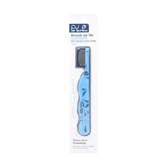 Pet Facial Grooming Comb, Fine Stainless Steel Teeth for Eye and Mouth Area Cleaning, Compact and Ergonomic