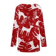 thumbnail image 5 of Hauts pour Femmes Grande Taille Femmes Décontracté Imprimé Noël Ample Manches Longues Col Rond Hauts Blouses à Manches Longues pour Femmes en Liquidation, 5 of 5