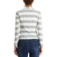 thumbnail image 3 of INSPIRE CHIC Women's Notched Lapel Long Sleeves Button Striped Blazer Light Grey L, 3 of 6