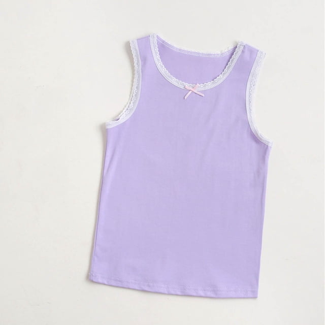 Soki Girls Layer Undershirt Summer T-shirt Base Shirt Round-Neck Camisoles Tops