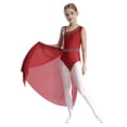 thumbnail image 2 of Ocealan Robe de Danse Lyrique pour Filles, Justaucorps-Robe Sans Manches avec Jupe en Maille, Performance sur Scène, Enfants, Bourgogne 14, 2 of 7