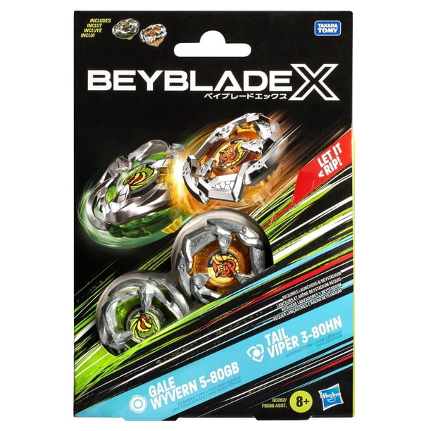 Beyblade X Gale Wyvern 5-80GB and Tail Viper 3-80HN Top Dual Pack