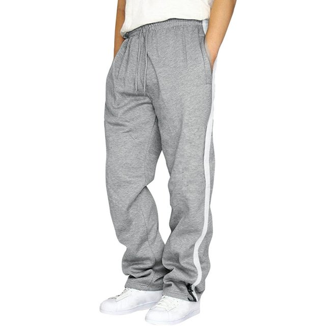 Men‘S Casual Solid Jogging Elastic Mid Waisted Sports Pants With Pockets Streetwear