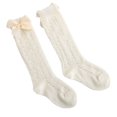 thumbnail image 2 of Faithtur Toddler Girls Summer Mesh Socks Solid Color Mid Tube Breathable Hollow Bows Princess Socks, 2 of 5