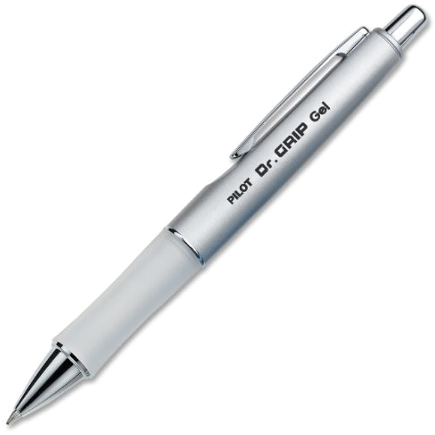 PILOT Dr. Grip Limited Refillable & Retractable Gel Ink Rolling Ball Pen, Fine Point, Metallic Platinum Barrel, Black Ink, Single Pen (36272)