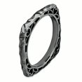 thumbnail image 3 of Bague Empilable Carrée en Argent Sterling 925 avec Plaque Noire, 3 of 7