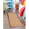 thumbnail image 1 of Indian Handmade Braided Multi Cotton Border with Inner Natural Jute Area Rug, Home Décor Rug, Jute Rug for Bedroom, Dining Room, living room, Doormat Rug Size - 2.6' x 8' (78 cm x 240 cm), 1 of 5