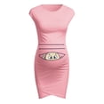 thumbnail image 3 of HWRETIE Robe de Maternité Imprimée pour Femmes Robe Courte Décontractée Accessoire Photo de Grossesse Tenue pour Futures Mamans, 3 of 6