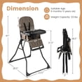 thumbnail image 3 of Gymax Foldable High Chair Easy Clean Compact Highchair w/ Removable Adjustable Tray Coffee, 3 of 10
