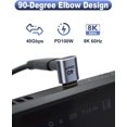 thumbnail image 3 of 2 Pack USB C 90 Degree Angled Adapter Right Angle Type C Male to Female Adapter 40Gbps 100W Fast Charge Plug USB C Up and Down Extender Connector Compatible with Samsung MacBook Steam Deck, 3 of 5