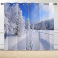 thumbnail image 4 of Blue Marble Blackout Kitchen Window Tier Curtains and Valance Set, 36 Inch Abstract Art Window Curtains Set with Rod Pocket for Small Windows, Living Room or Bathroom, 4 of 6