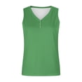thumbnail image 4 of Mrat Sporty Workout Tank Tops Women's Striped Round Neck Button Elastic Tank Tops Womens Racerback Tank Tops S-306 Green L, 4 of 5