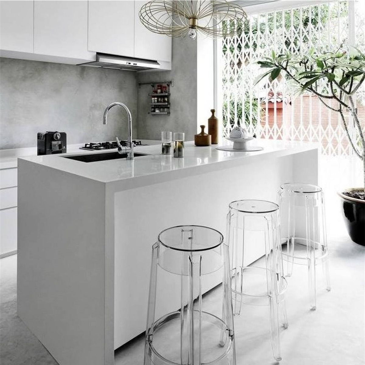 Plata Import Ghost Counter Acrylic Stool