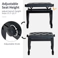 thumbnail image 4 of Adjustable Wooden Padded Piano Bench Artist Keyboard Seat Stool Chair, 4 of 10