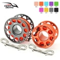 thumbnail image 4 of MesaSe Keep Diving Aluminium Spool Reel Polyester Rope Hanging Rotatable Reels Freediving Underwater Accessories with Double End Hook Gold 30m, 4 of 8