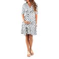 thumbnail image 1 of SUNSIOM Robe de Maternité pour Femmes Décontractée à Col en V à Pois/fleurie à Manches Mi-Longues Robe pour Grossesse Vêtements Séance Photo, 1 of 5