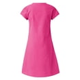 thumbnail image 5 of Robes d'Été Grande Taille pour Femmes 2024 Col en V Uni Manches Courtes Robe en Coton et Lin Économisez jusqu'à 65 % de Rabais!, 5 of 5