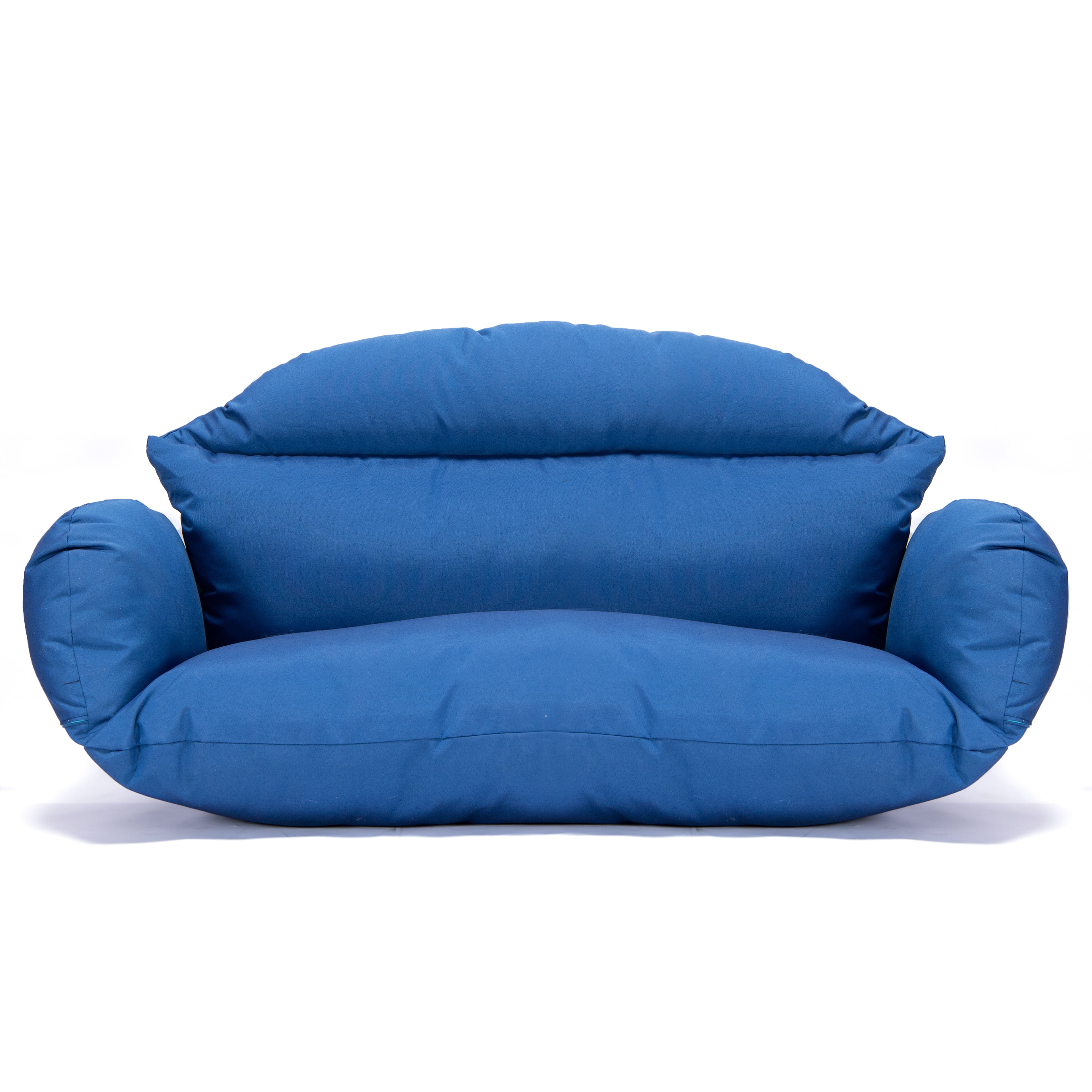 LeisureMod All Weather 2 Person Outdoor Hanging Egg Chair Cushion, Blue